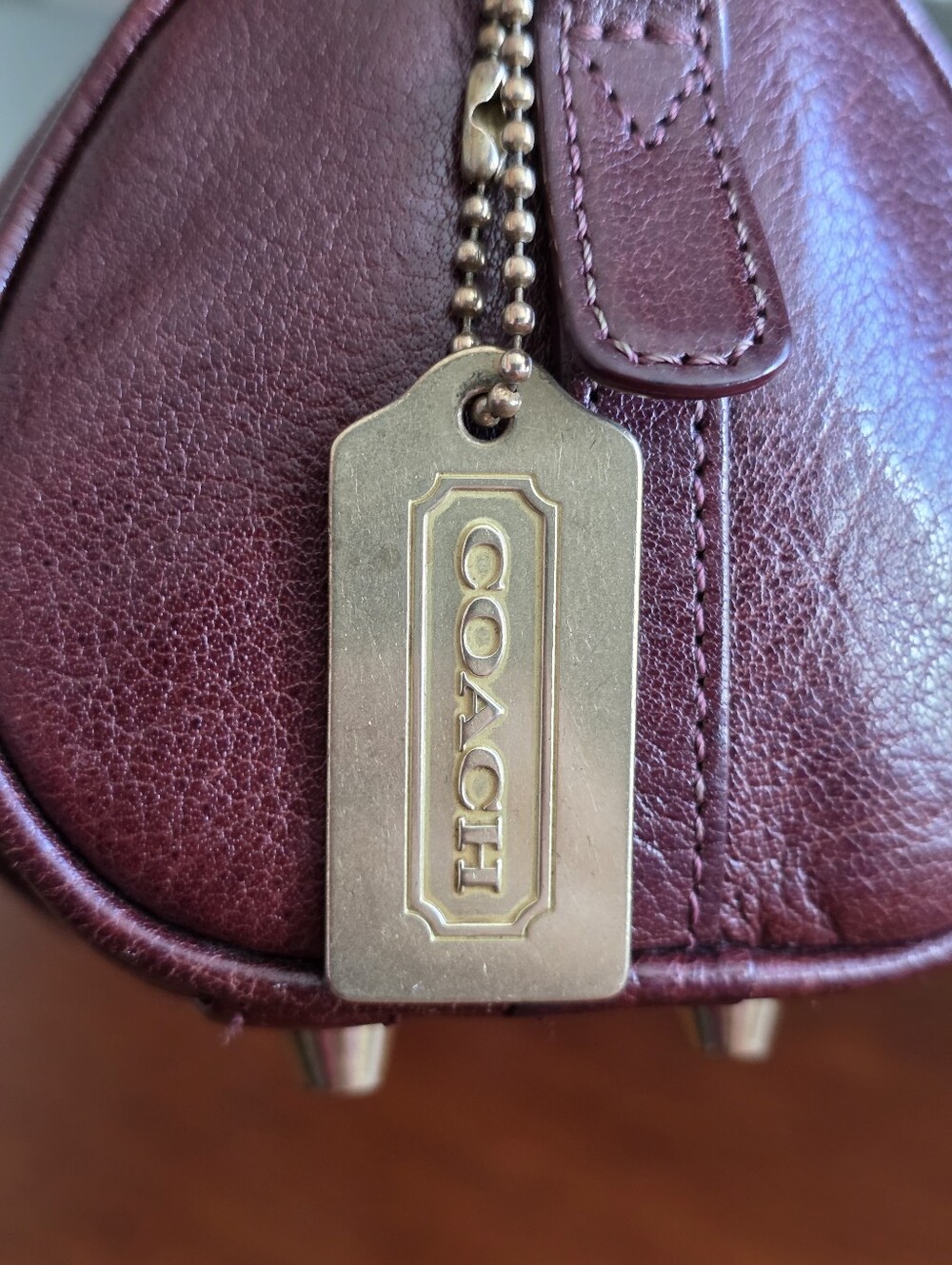 Coach 9707 Glazed Water Buffalo Roll Barrel Bag Mahogany Leather Vintage - Picture 5 of 16